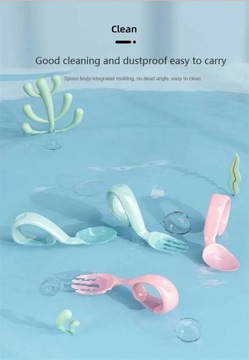 2 шт., ложка для кормления ребенка, вилка, чувствительная к температуре, обесцвечивание ребенка