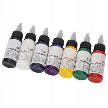 НАБОР ЧЕРНИЛ, КРАСКА ДЛЯ ТАТУ, ПИГМЕНТЫ ДЛЯ ТАТУ, 7 ЦВЕТОВ