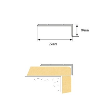 Профиль лестничный угловойCEZAR 25х10мм 1,35м Коричневый