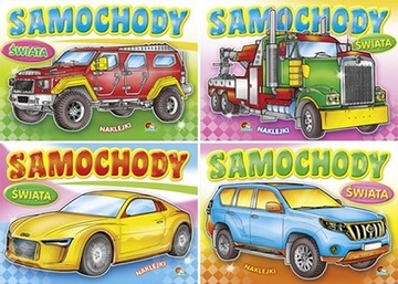 KSIAZECZKA DO KOLOROWANIA Z NAKLEJKAMI A4 SAMOCHOD...