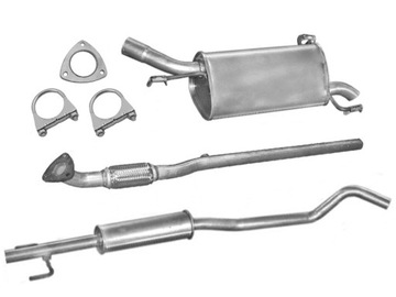 OPEL CORSA C 1.2 1.4 DWA TŁUMIKI + RURA + USZCZELKA + OBEJMY