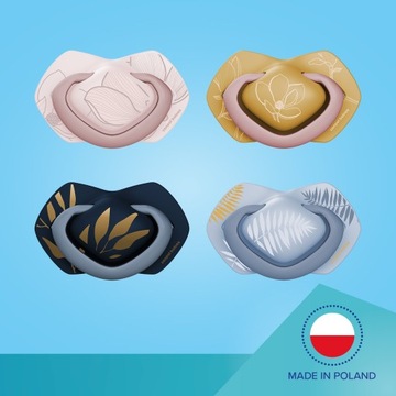 Canpol baby Силиконовая соска Light touch 6-18 симметричная GOLD 2 шт.