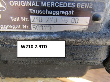 (8 MERCEDES W210 2.9TD AUTOMATICKÁ SKŘÍŇ ŘAZENÍ AUTOMAT