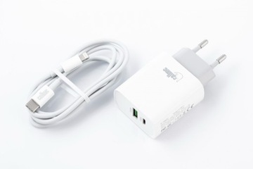 Зарядное устройство Callme Ls13 2 Usb 18 Вт Pd+qc 3.0 Белый с кабелем Lightning