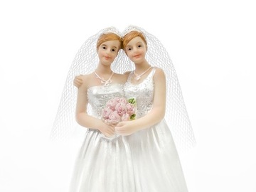 Figurka para, dwie kobiety na tort weselny Para Młoda ślub 11,5 cm, wesele