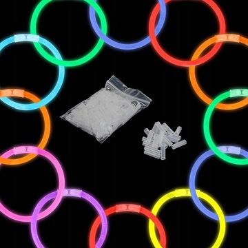 Светящиеся флуоресцентные браслеты, браслеты с химическим светом, 100 палочек