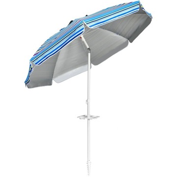 Parasol Plażowy Costway 200 cm Odcienie Niebieskiego
