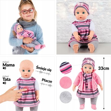 ИНТЕРАКТИВНАЯ КУКЛА KINDERPLAY ГОВОРИТ СМЕЕТСЯ ПЛАЧИТ ОДЕЖДА