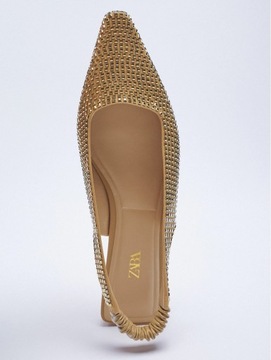 БАЛЕРИНЫ ZARA GOLD БЕЗ КАБЛУКА, НОВЫЕ 36