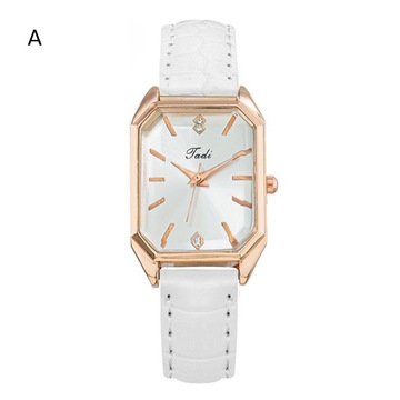 Women Watch Rectangle Dial Faux Leather Strap Quartz