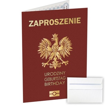Zaproszenia na 18 20 30 40 50 60 urodziny Paszport