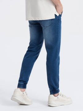 Spodnie męskie jeansowe JOGGER SLIM FIT ciemnoniebieskie V3 OM-PADJ-0134 M