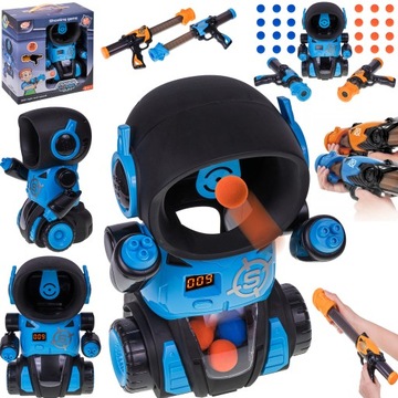 GRA ZRĘCZNOŚCIOWA GŁODNY ROBOT STRZELANIE DO CELU + 2x PISTOLETY i KULKI