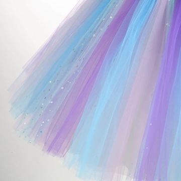 SUKIENKA SUKNIA BALOWA WIZYTOWA ELEGANCKA TIUL NA WESELE 104 110 FIOLETOWA