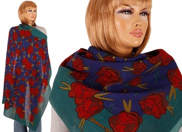 A-9423 LOGOWANA CHUSTA KOLOROWY KWIATOWY DEKOR