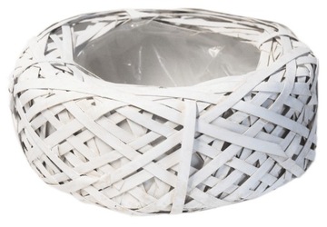 OSŁONKA WIKLINOWA DONICZKA BERET BIAŁY 20CM WYSOKI