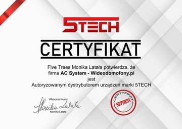 Wideodomofon 5tech Wi-Fi Verus One 84207A UCHWYT KĄTOWY KAMERY ZASILACZ DIN