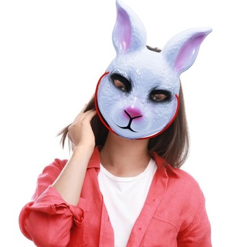 Кролик Косплей Маска 3D Вечеринка Полумаска Карнавал Карнавал Белый