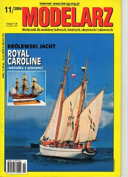 Modelarz 11/2004 Royal Caroline, łódź św. Wojciecha, SPK-10, PWS-102 Rekin