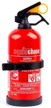 GAŚNICA SAMOCHODOWA 1KG. Z WIESZAKIEM OGNIOCHRON