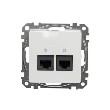 Компьютерная розетка Sedna Design Double RJ45, белая