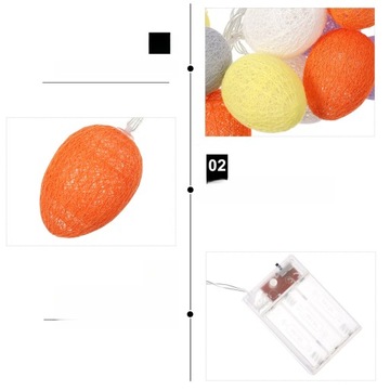 WIELKANOCNA DRZEWKA GARLANDA LED Z LEKKIEGO PLASTIKU