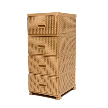 Komoda rattan szafka jasny brąz regał 4 szuflady