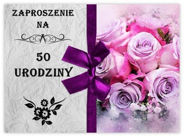 ZAPROSZENIA NA 50 URODZINY + KOPERTA BIAŁA