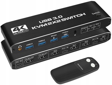 KVM-консоль Переключатель HDMI 2.0 Переключатель 2 монитора