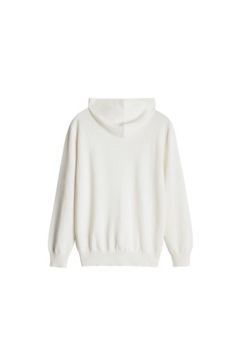 ZARA ORIGINS SWETER KAPTUR KASZMIR LUX ECRU XL