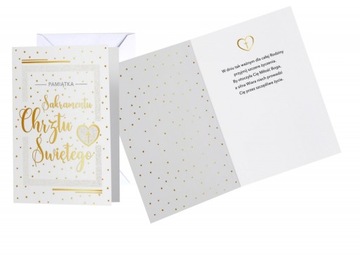 PAMIĄTKA CHRZTU ŚWIĘTEGO kartka KUKART biały KARNET CHRZEST z kopertą