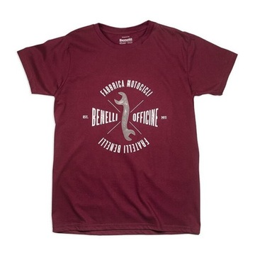BENELLI T-Shirt Męski Officine Benelli Bordowy S