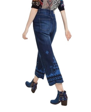 Spodnie Desigual damskie jeansy kuloty 7/8 W28