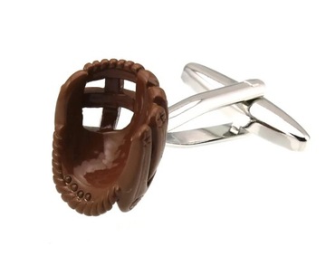 Sunnylink Men's Cuff Links 3D Baseball Glove Mitt Brown Cufflinks for shirt
