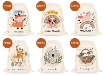 WOREK WORECZEK NA KAPCIUSZKI UBRANKA DO PRZEDSZKOLA ŻŁOBKA IMIĘ DZIECKA