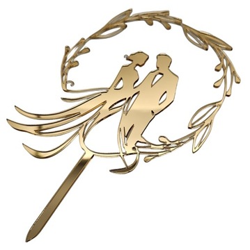 Свадебный топпер НОВАЯ ПАРА фигурка жениха и невесты на свадебный торт, золотое зеркало