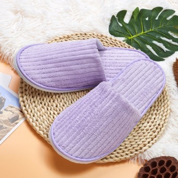 5 PAIRS Тапочки для гостиниц Универсальные шлепанцы FROTTE с закрытыми носами, фиолетовые SPA