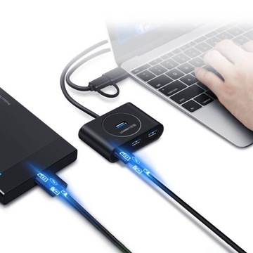 UGREEN АДАПТЕР-концентратор-разветвитель USB-C 4x USB 3.0 1M