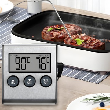 ТЕРМОМЕТР ТЕРМОСТАТ ТАЙМЕР ДЛЯ КОПИЛЬНОЙ ЭЛЕКТРОННЫЙ ГРИЛЬ ЗОНД ДЛЯ МЯСА