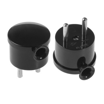 РАЗБОРНАЯ УГЛОВАЯ ВИЛКА ЧЕРНАЯ MINI WT-10 16А 250В