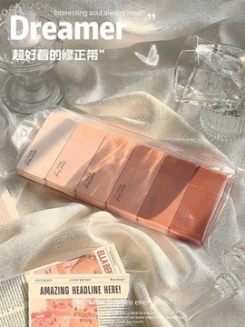 6/12/24 шт., милая оранжевая корректирующая лента с градиентом, белая корректирующая лента