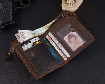 KOCHMANSKI skórzany portfel męski młodzieżowy RFID poręczny