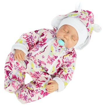 OCIEPLANY KOMBINEZON r.56 różowy motyle wyprawka