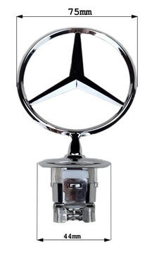 W205 C КЛАСС ЗВЕЗДА НА КАПОТЕ ЭМБЛЕМА ХРОМ 3d