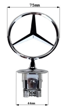 W213 E CLASS ЗВЕЗДА НА КАПОТЕ ЭМБЛЕМА ХРОМ 3d
