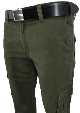 БРЮКИ-КАРГО МУЖСКИЕ, Оливково-зеленые, W40. ТАЛИЯ: 100-102 СМ.