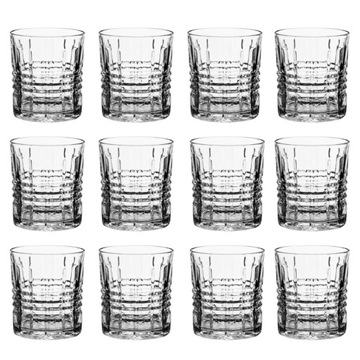 12x Szklanka do whisky MADLEN 310 ml tłoczony wzór
