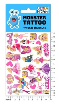 ТАТУ ДЛЯ ДЕТЕЙ МОЮЩИЕСЯ ВРЕМЕННЫЕ УЗОРЫ БАРБИ НАБОР КАЧЕСТВЕННЫЙ