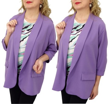 Lekka Marynarka Damska Narzutka Elegancka Duże Rozmiary 48 4XL
