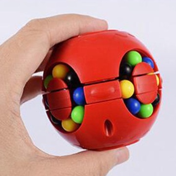 Rotating Magic Bean Fingertip Gyroscope Toy Red